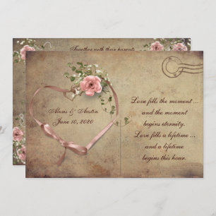 Vintage Wedding Rose Postcard