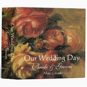 Vintage Wedding, Roses in a Vase 3 by Renoir 3 Ring Binder