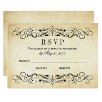 Vintage Wedding RSVP Cards | Elegant Flourish