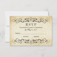 Vintage Wedding RSVP Cards | Elegant Flourish