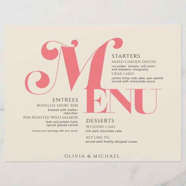 Vintage Wedding Salmon Pink Cream (Front)