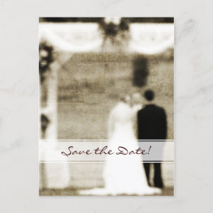 Vintage Wedding Save The Date Announcement Postcard