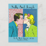 Vintage Wedding Save The Date, Pop Art 50&#39;s Postcard at Zazzle