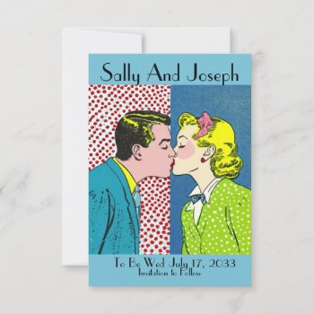 Vintage Wedding Save The Date  Pop Art 50's Save The Date by LestYeForget at Zazzle
