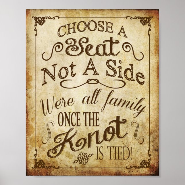 Vintage Wedding Seating Sign (Front)