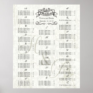 Vintage Wedding Special Event Guest Seating Chart