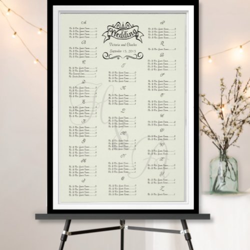 Vintage Wedding Special Event Guest Seating Chart