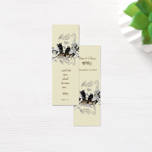 Customizable Vintage Mini Bookmark or Wedding Tags Business Cards