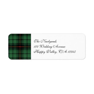 Vintage Wedding, Tartan Davidson Modern Pattern Label