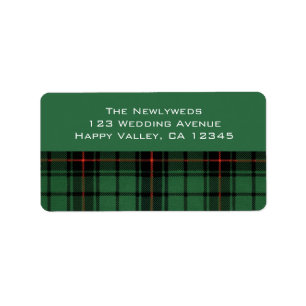 Vintage Wedding, Tartan Davidson Modern Pattern Label