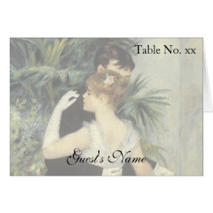 Vintage Wedding Tent Card, City Dance by Renoir Cards