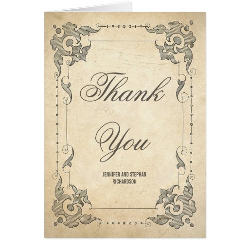 Vintage Wedding Thank You Cards 4