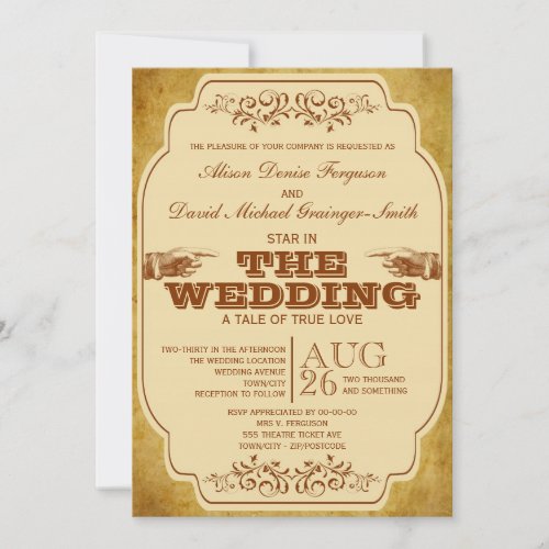 Vintage Wedding Theatre Production Invites