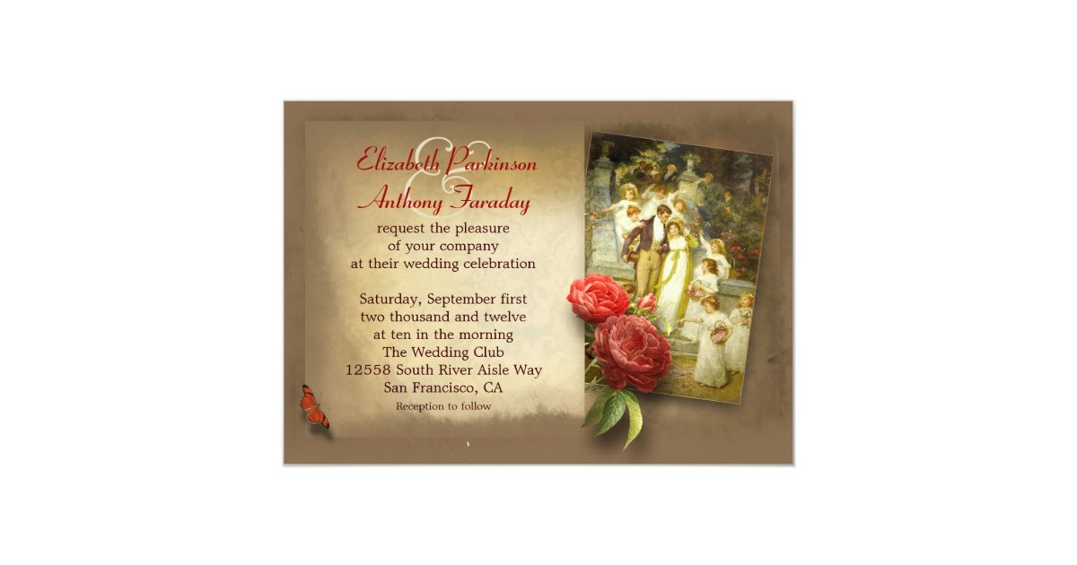 vintage wedding theme custom invitations | Zazzle.com