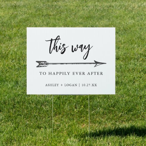 Vintage Wedding This Way Right Directional Sign