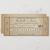 Vintage Wedding Ticket  II  Punchout Invitation (Front/Back)