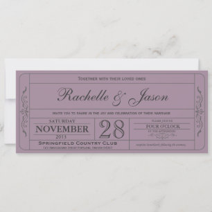 Vintage Wedding Ticket  Invitation