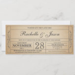 Vintage Wedding Ticket  Invitation at Zazzle