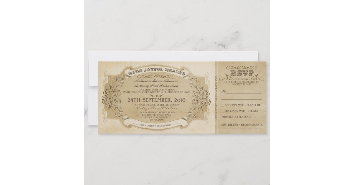 old paper texture vintage envelopes for RSVP