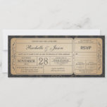 Vintage Wedding Ticket  Invitation With Rsvp 3.1 at Zazzle