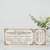 Vintage Wedding Ticket Invitations I (Standing Front)