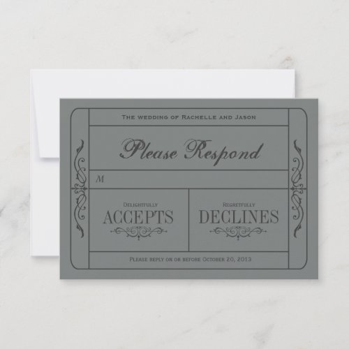 Vintage Wedding Ticket  RSVP