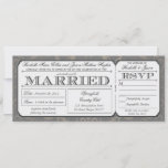Vintage Wedding Ticket With Rsvp Collection Iii Invitation at Zazzle