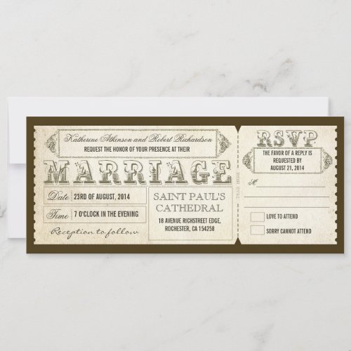 old vintage wedding invitations - tickets &amp; RSVP