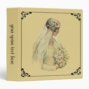 Vintage Wedding, Victorian Bride Bridal Portrait 3 Ring Binder