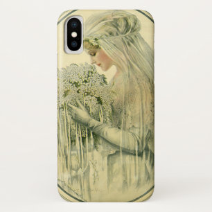 Vintage Wedding, Victorian Bride Bridal Portrait iPhone X Case