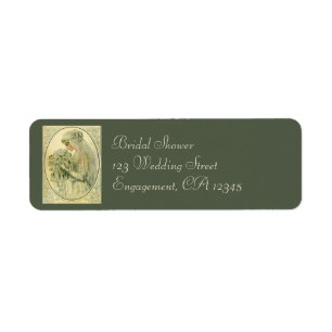 Vintage Wedding, Victorian Bride Bridal Portrait Label