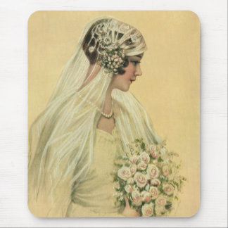 Vintage Wedding, Victorian Bride Bridal Portrait Mouse Pad