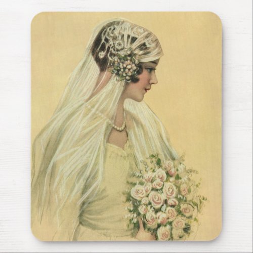 Vintage Wedding Victorian Bride Bridal Portrait Mouse Pad