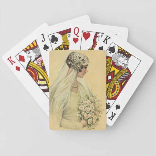 Vintage Wedding Victorian Bride Bridal Portrait Playing Cards