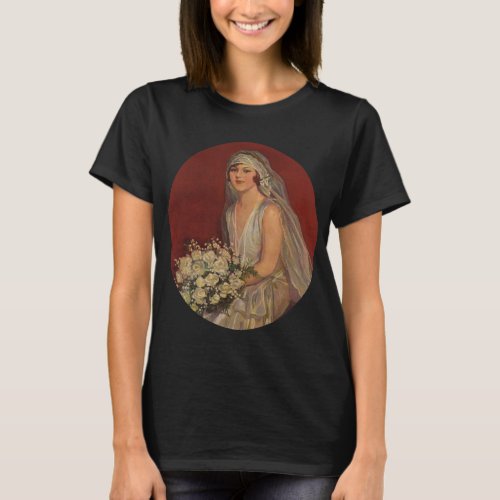 Vintage Wedding Victorian Bride Bridal Portrait T_Shirt