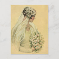 Vintage Wedding, Victorian Bride Save the Date