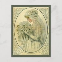 Vintage Wedding, Victorian Bride with Flowers