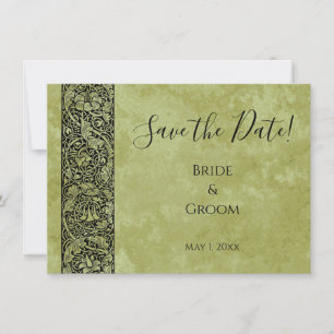 Vintage Wedding, Victorian Flower Floral Scroll Invitation