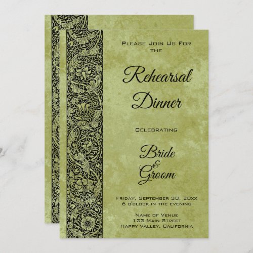 Vintage Wedding Victorian Flower Floral Scroll Invitation