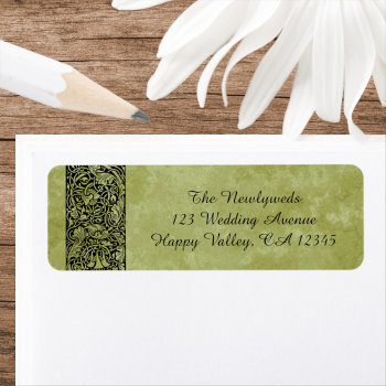 Vintage Wedding  Victorian Flower Floral Scroll Label by InvitationCafe at Zazzle