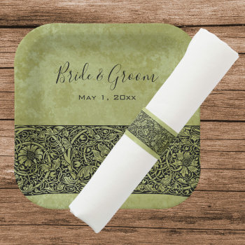 Vintage Wedding  Victorian Flower Floral Scroll Napkin Bands by InvitationCafe at Zazzle