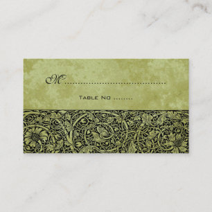 Vintage Wedding, Victorian Flower Floral Scroll Place Card