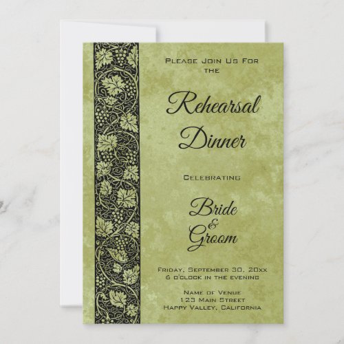 Vintage Wedding Victorian Grape Vine Leaves Invitation