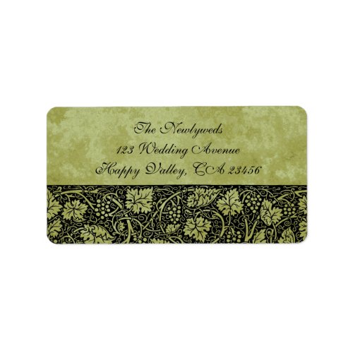 Vintage Wedding Victorian Grape Vine Leaves Label