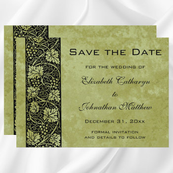 Vintage Wedding  Victorian Grape Vine Leaves Save The Date by InvitationCafe at Zazzle