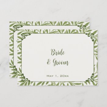 Vintage Wedding  Victorian Willow Leaves Pattern Enclosure Card by InvitationCafe at Zazzle
