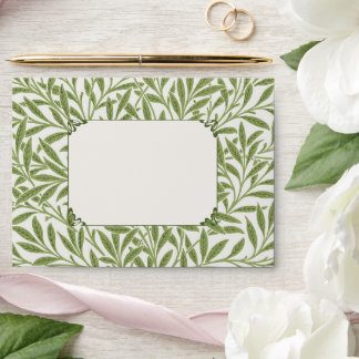 Vintage Wedding, Victorian Willow Leaves Pattern Envelope