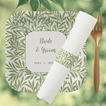 Vintage Wedding  Victorian Willow Leaves Pattern Napkin Bands by InvitationCafe at Zazzle