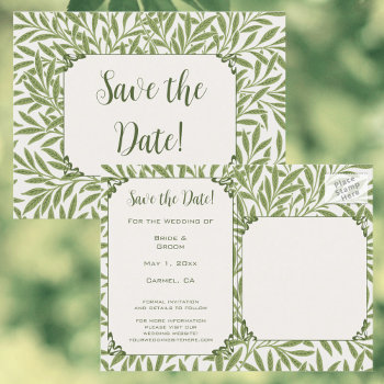 Vintage Wedding  Victorian Willow Leaves Pattern Postcard by InvitationCafe at Zazzle