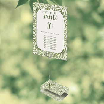 Vintage Wedding  Victorian Willow Leaves Pattern Table Number by InvitationCafe at Zazzle
